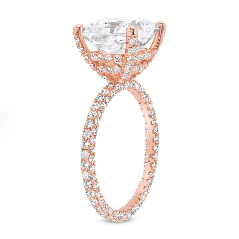 Princess-Cut Split Shank Diamond Halo Engagement Ring | R1094W | Valina Engagement  Rings