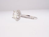 14K Gold Diamond Halo with 2.43ct Round Forever One Moissanite Engagement