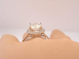 14K Gold Diamond Halo with 2.43ct Round Forever One Moissanite Engagement