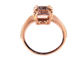 Gold Diamond Cushion Cut Morganite Engagement Ring