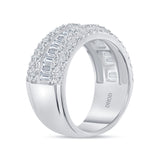 14K Gold Diamond Baguette and Round Band