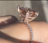 4ct Cushion Morganite Ring