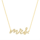 14K Gold Diamond Mrs. Pendant