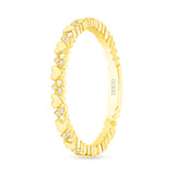 14K Gold and Diamond Heart Band