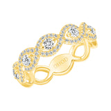 14K Gold Marquise Halo with Round Diamond Band