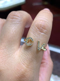 Gold Double Initial Diamond Ring