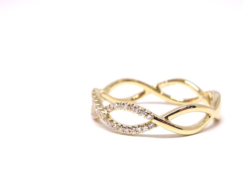 14K Gold Infinity Diamond Band