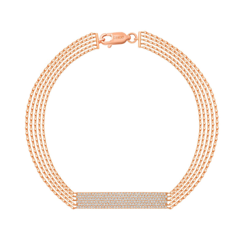 14K Gold ID Diamond Bracelet