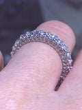 14K Gold Diamond 3D Eternity Band on finger