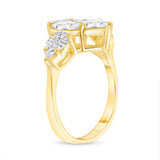 14K Gold Natural Pear Diamond Cluster Engagement Ring