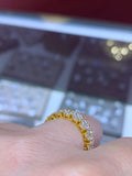 14K Gold Oval Cluster Diamond Band
