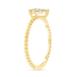 14K Gold Natural Diamond Pear Cluster Promise Ring