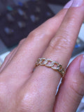 14k Gold Cuban Link Diamond Ring