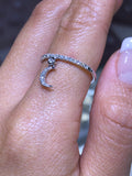 14K Gold Moveable Crescent Diamond Ring