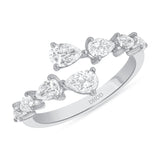 14K White Gold Pear Open Cluster Diamond Band