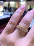 14K Gold Oval Cluster Diamond Band