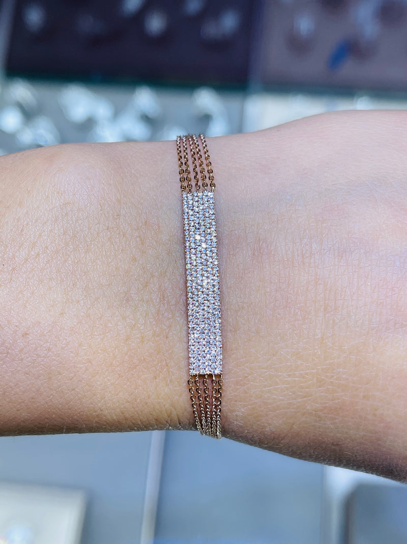 14K Gold ID Diamond Bracelet