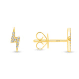 14K Gold Lightning Diamond Studs