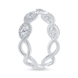 14K Gold Marquise Halo with Round Diamond Band