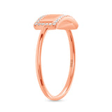 14K Gold Personalized Rectangular ID Ring with Diamonds