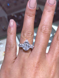 14K Gold Natural Pear Diamond Cluster Engagement Ring