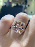Gold Cushion Morganite Engagement Ring