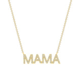 14K White Gold MAMA Diamond Pendant