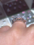 14K Gold Natural Pear Diamond Cluster Engagement Ring