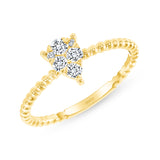 14K Gold Natural Diamond Pear Cluster Promise Ring