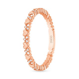 14K Gold and Diamond Heart Band