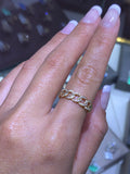 14k Gold Cuban Link Diamond Ring