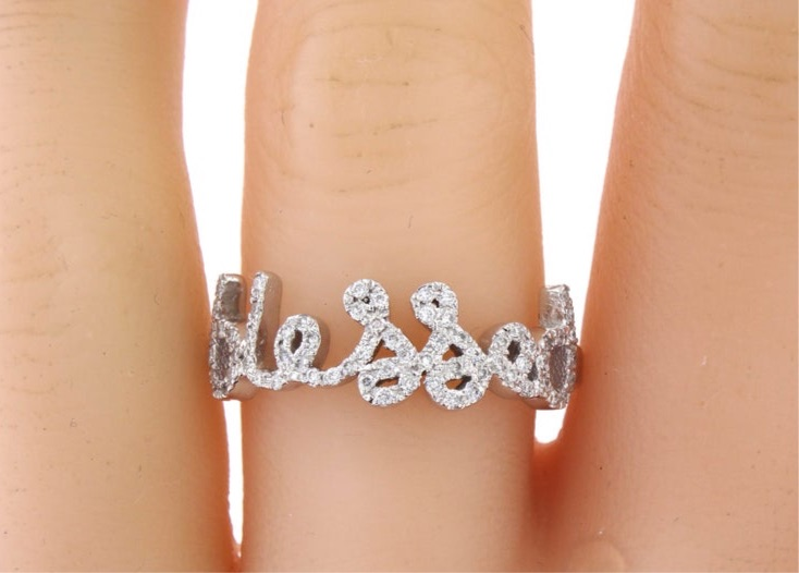 Gold Diamond BLESSED Ring