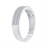 14K Gold Diamond 3 Row Baguette And Round Band Elsa Band