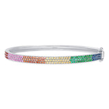 14K Gold Rainbow Diamond Bangle