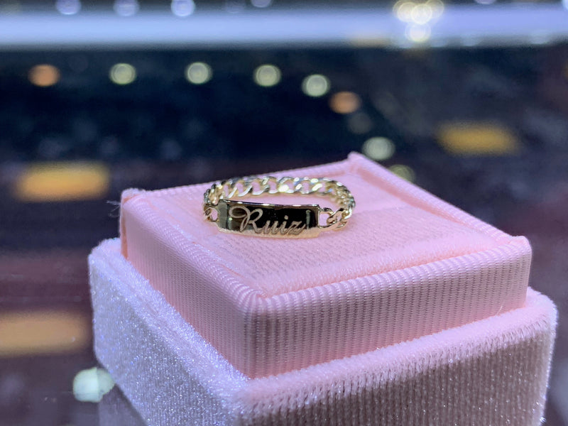 14K Yellow Gold Engravable Cuban Band