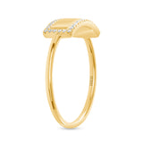 14K Gold Personalized Rectangular ID Ring with Diamonds