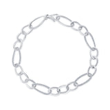 14K Gold Diamond Figaro Bracelet