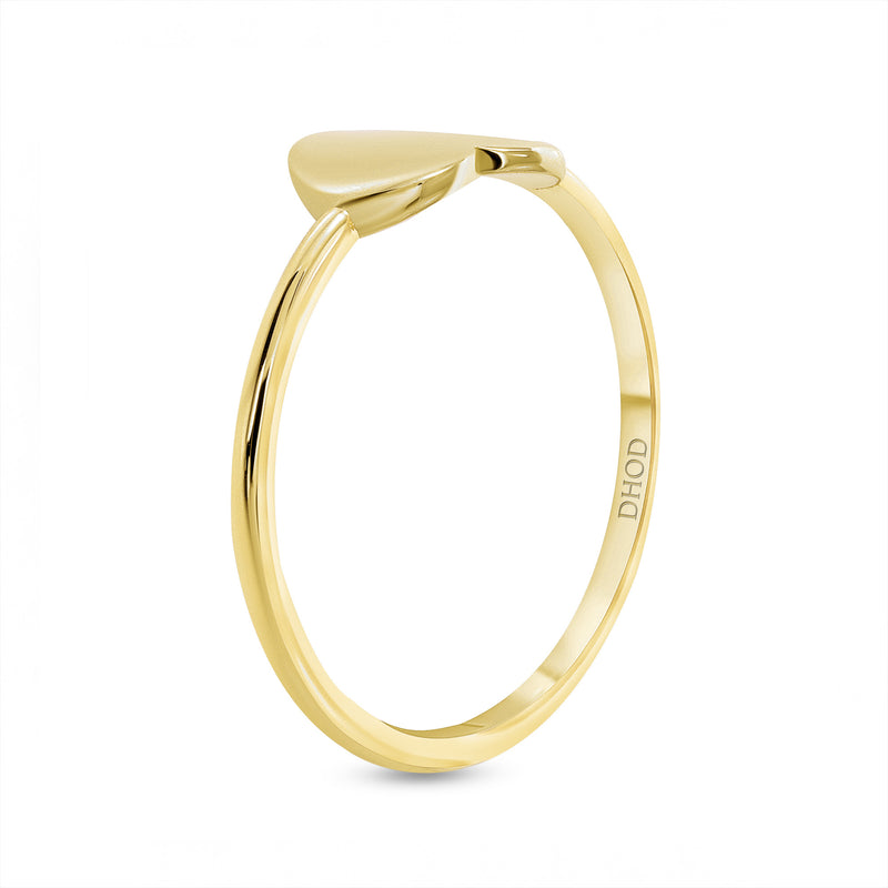 14K Gold Heart ID Ring