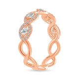 14K Gold Marquise Halo with Round Diamond Band