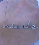 14K Gold Custom Diamond Cursive Name Necklace