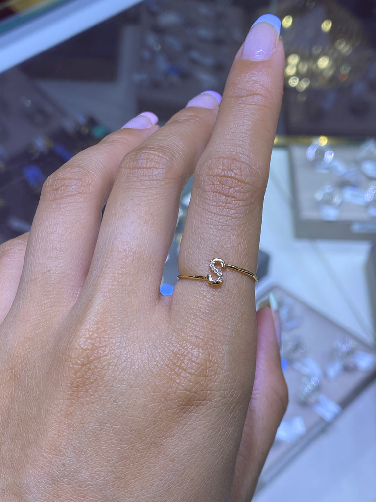 14k Gold Initial Ring Gold Diamond David s House of Diamonds
