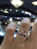 14k Cushion Cut Morganite Engagement Ring