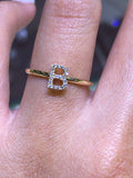 14K Gold Initial Personalized Ring
