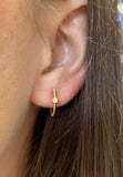 14K Gold Bezel Diamond Rope Earrings